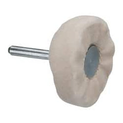 Made in USA - 2" Diam x 1/2" Thick, Loose Sewn Mounted Buffing Wheel - Exact Industrial Supply