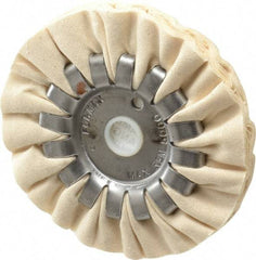 Made in USA - 4" Diam x 1/2" Thick Unmounted Buffing Wheel - 14 Ply, Bias Cut, 1/2" Arbor Hole - Caliber Tooling