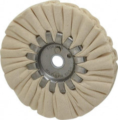 Made in USA - 5" Diam x 1/2" Thick Unmounted Buffing Wheel - 14 Ply, Bias Cut, 1/2" Arbor Hole - Caliber Tooling