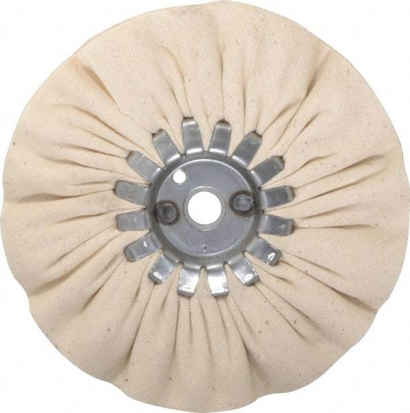 Made in USA - 6" Diam x 1/2" Thick Unmounted Buffing Wheel - 14 Ply, Bias Cut, 5/8" Arbor Hole - Caliber Tooling