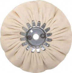 Made in USA - 6" Diam x 1/2" Thick Unmounted Buffing Wheel - 14 Ply, Bias Cut, 5/8" Arbor Hole - Caliber Tooling