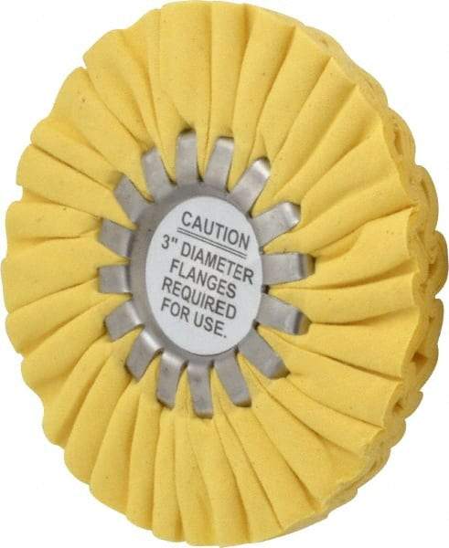 Made in USA - 5" Diam x 1/2" Thick Unmounted Buffing Wheel - 14 Ply, Bias Cut, 1/2" Arbor Hole - Caliber Tooling