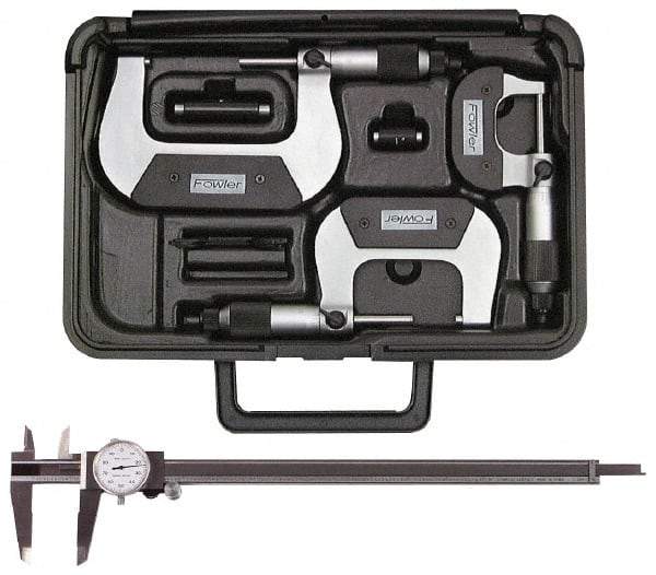 Fowler - 2 Piece, Machinist Caliper and Micrometer Tool Kit - 0 to 3 Inch Outside Micrometer Set - Caliber Tooling