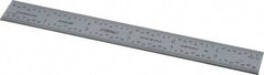 Fowler - 6" Long, 1/64, 1/32, 1/16, 1/8" Graduation, Rigid Steel Rule - 4R Graduation Style, Silver - Caliber Tooling