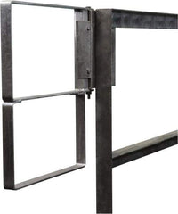 PRO-SAFE - Carbon Steel Self Closing Rail Safety Gate - Fits 31 to 33-1/2" Clear Opening, 1-1/2" Wide x 22" Door Height, Gray - Caliber Tooling