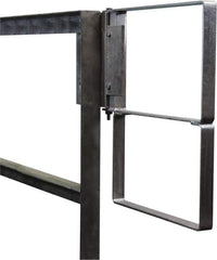 PRO-SAFE - Carbon Steel Self Closing Rail Safety Gate - Fits 25 to 27-1/2" Clear Opening, 1-1/2" Wide x 22" Door Height, Gray - Caliber Tooling