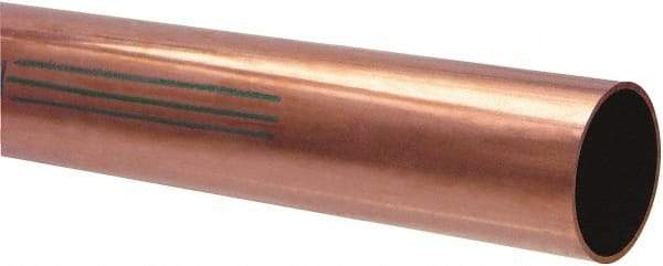 Mueller Industries - 10' Long, 3/8" OD x 1/4" ID, Grade C12200 Copper Water (K) Tube - 0.035" Wall Thickness, 0.145 Ft/Lb - Caliber Tooling