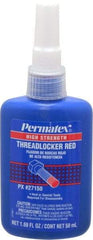 Permatex - 50 mL Bottle, Red, High Strength Liquid Threadlocker - Series 271, 24 hr Full Cure Time, Hand Tool, Heat Removal - Caliber Tooling