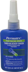 Permatex - 50 mL Bottle, Green, Liquid Medium Strength Threadlocker - Series 290, 24 hr Full Cure Time, Hand Tool, Heat Removal - Caliber Tooling