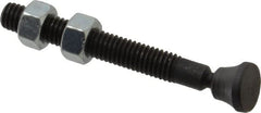 Gibraltar - 3/8-16 Carbon Steel Swivel Foot Tip Clamp Spindle Assembly - 2.44" Thread Length, 3.38" OAL, Flat Tip Cap, Use with Toggle Clamps - Caliber Tooling