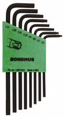 Bondhus - 8 Piece T6 to T25 L-Key Long Arm Torx Key Set - Caliber Tooling