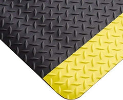 PRO-SAFE - 74' Long x 4' Wide, Dry Environment, Anti-Fatigue Matting - Black with Yellow Borders, Vinyl with Vinyl Sponge Base, Beveled on 4 Sides - Caliber Tooling