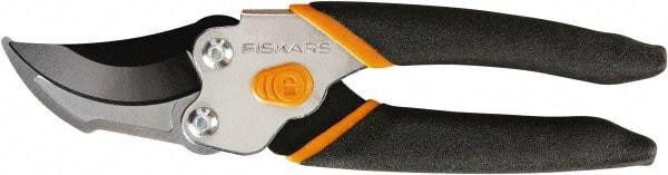 Fiskars - By-Pass Pruner - 5/8" Long Stainless Steel Blade, 5-1/2" Long Comfort Hand Grip Handle - Caliber Tooling