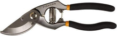 Fiskars - By-Pass Pruner - 3/4" Long Steel Blade, 5-1/2" Long Comfort Hand Grip Handle - Caliber Tooling