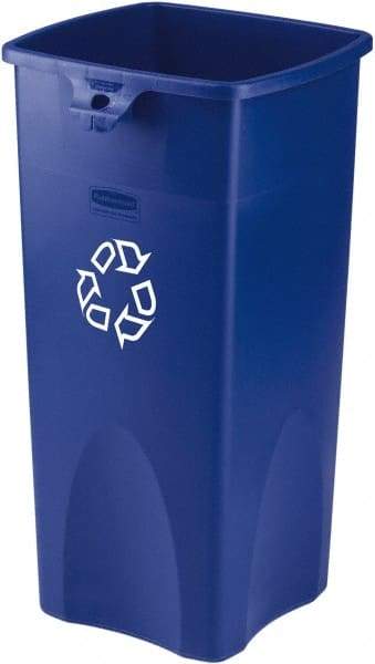 Rubbermaid - 23 Gal Blue Square Recycling Container - Plastic, 30" High x 16-1/2" Long x 15-1/2" Wide - Caliber Tooling