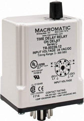 Macromatic - 8 Pin, Multiple Range DPDT Time Delay Relay - 10 Contact Amp, 24 VAC/VDC, Knob - Caliber Tooling