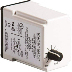 Macromatic - 11 Pin, 0.3 to 30 min Delay, Multiple Range DPDT Time Delay Relay - 10 Contact Amp, 120 VAC/VDC, Knob - Caliber Tooling