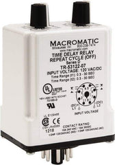 Macromatic - 8 Pin, Multiple Range DPDT Time Delay Relay - 10 Contact Amp, 120 VAC/VDC, Knob - Caliber Tooling