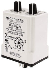 Macromatic - 8 Pin, Multiple Range DPDT Time Delay Relay - 10 Contact Amp, 120 VAC/VDC, Knob - Caliber Tooling