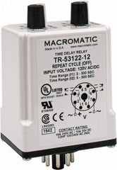 Macromatic - 8 Pin, Multiple Range DPDT Time Delay Relay - 10 Contact Amp, 120 VAC/VDC, Knob - Caliber Tooling