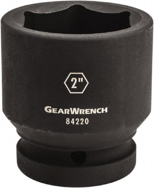 GearWrench - 1" Drive 1-3/8" Standard Impact Socket - 6 Points, 2-58/97" OAL - Caliber Tooling