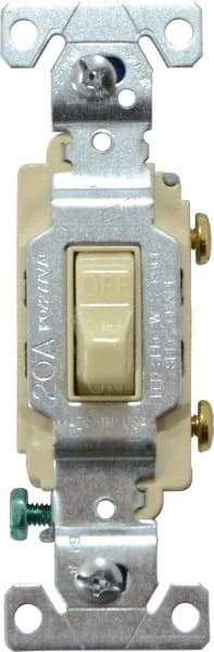 Cooper Wiring Devices - 1 Pole, 120 to 277 VAC, 20 Amp, Commercial Grade, Toggle, Wall and Dimmer Light Switch - 1.3 Inch Wide x 4.2 Inch High, Fluorescent - Caliber Tooling