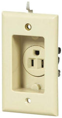 Cooper Wiring Devices - 125 VAC, 15 Amp, 5-15R NEMA Configuration, White, Specification Grade, Self Grounding Single Receptacle - 1 Phase, 2 Poles, 3 Wire, Tamper Resistant - Caliber Tooling