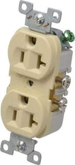 Cooper Wiring Devices - 125 VAC, 20 Amp, 5-20R NEMA Configuration, Ivory, Specification Grade, Self Grounding Duplex Receptacle - 1 Phase, 2 Poles, 3 Wire, Flush Mount, Tamper Resistant - Caliber Tooling