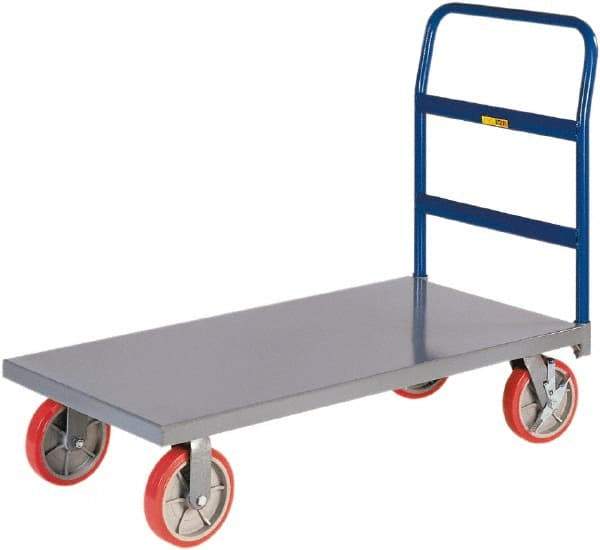 Little Giant - 3,600 Lb Capacity Steel Platform Truck - Steel Deck, 30" OAW, 60" Platform Length x 11" Platform Height, Polyurethane Casters - Caliber Tooling