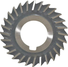 Value Collection - 2-1/2" Blade Diam x 1/16" Blade Thickness, 1" Hole, 28 Teeth, High Speed Steel Side Chip Saw - Straight Tooth, Arbor Connection, Right Hand Cut, Uncoated, with Keyway - Caliber Tooling