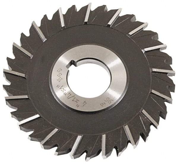 Keo - 4" Blade Diam x 1/4" Blade Thickness, 1" Hole, 32 Teeth, High Speed Steel Side Chip Saw - Staggered Tooth, Arbor Connection, Right Hand Cut, Uncoated - Caliber Tooling