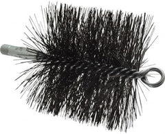 Schaefer Brush - 4-1/2" Brush Length, 5" Diam, Double Stem, Double Spiral Tube Brush - 7-1/2" Long, Tempered Steel Wire, 1/4" NPT Male Connection - Caliber Tooling