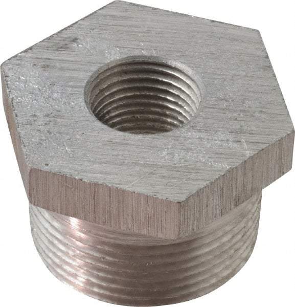 Latrobe Foundry - 1-1/4 x 1/2" Aluminum Pipe Hex Bushing - 150 psi, M x F End Connection, Grade 356-F - Caliber Tooling