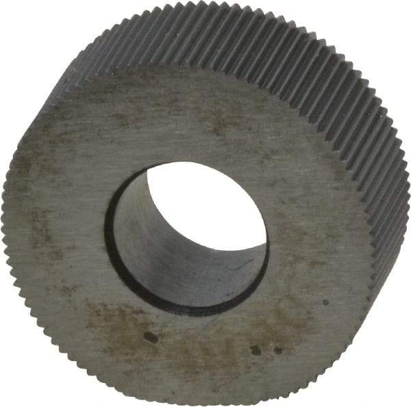 Made in USA - 5/8" Diam, 80° Tooth Angle, Standard (Shape), Form Type High Speed Steel Straight Knurl Wheel - 1/4" Face Width, 1/4" Hole, 160 Diametral Pitch, Bright Finish, Series GK - Exact Industrial Supply
