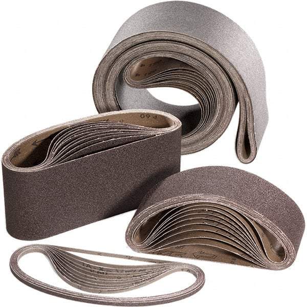 Sait - 3" Wide x 24" OAL, 60 Grit, Aluminum Oxide Abrasive Belt - Aluminum Oxide, Medium, Coated, X Weighted Cloth Backing - Caliber Tooling