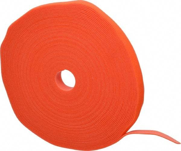 SpeedTech - 75' Long Orange Nylon & Polyethylene Hook & Loop Strap - 50 Lb Tensile Strength - Caliber Tooling