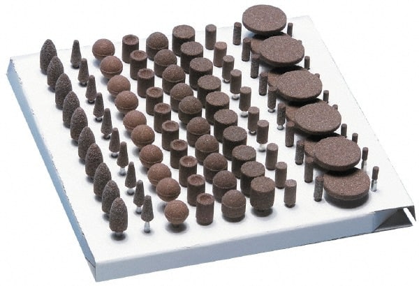 Grier Abrasives - 100 Piece Aluminum Oxide Vitrified Abrasive Point Set - Caliber Tooling