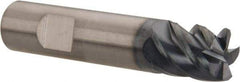 SGS - 1/2", 5 Flute, Single End, Solid Carbide, 0.03" Corner Radius End Mill - 2-1/2" OAL, 45° Helix, Right Hand Flute, 5/8" LOC, Right Hand Cut - Caliber Tooling