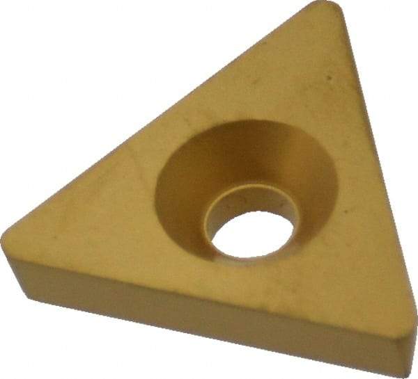 Value Collection - TPGB322 Grade TCN55 Carbide Turning Insert - TiN Finish, 60° Triangle, 3/8" Inscr Circle, 1/8" Thick, 1/32" Corner Radius - Caliber Tooling