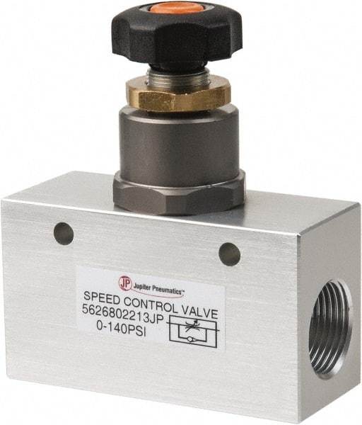 PRO-SOURCE - 3/4" NPT Inline Speed Control Valve - 0 to 140.78 psi & Aluminum Alloy Material - Caliber Tooling