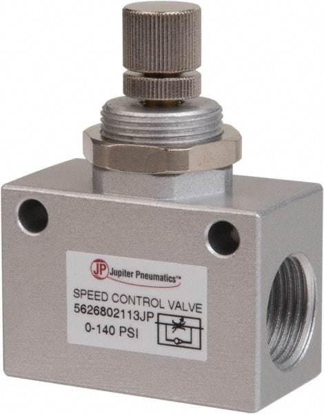 PRO-SOURCE - 1/2" NPT Inline Speed Control Valve - 0 to 140.78 psi & Aluminum Alloy Material - Caliber Tooling