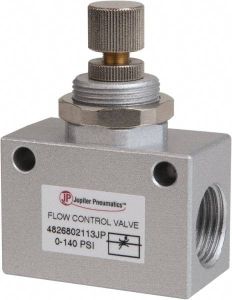 PRO-SOURCE - 1/2" NPT Inline Flow Control Valve - 0 to 140.78 psi & Aluminum Alloy Material - Caliber Tooling