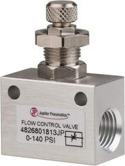 PRO-SOURCE - 1/4" NPT Inline Flow Control Valve - 0 to 140.78 psi & Aluminum Alloy Material - Caliber Tooling