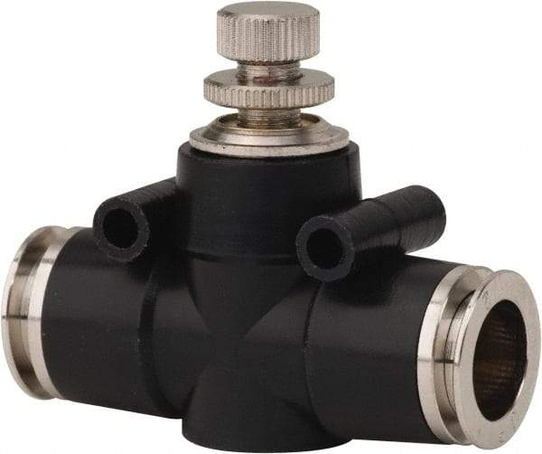 PRO-SOURCE - 1/2" Tube OD Inline Flow Control Valve - 0 to 113.76 psi & Techno Polymer, Brass, Steel Material - Caliber Tooling