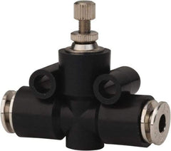 PRO-SOURCE - 5/32" Tube OD Inline Flow Control Valve - 0 to 113.76 psi & Techno Polymer, Brass, Steel Material - Caliber Tooling