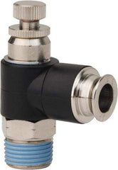 PRO-SOURCE - 3/8" Male NPT x 3/8" Tube OD Compact Banjo Valve - 0 to 113.76 psi & Techno Polymer, Brass, Steel Material - Caliber Tooling