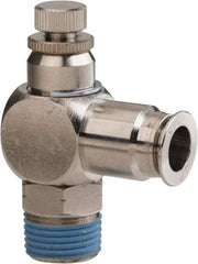 PRO-SOURCE - 3/8" Male NPT x 3/8" Tube OD Tamper Resistant Valve - 0 to 113.76 psi & Nickel Plated Brass Material - Caliber Tooling