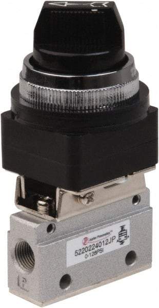 PRO-SOURCE - 1/8" NPT Mechanically Operated Air Valve - 2-Way, 2 Position, Selector/Manual, 0.1 CV Rate & 127.98 Max psi - Caliber Tooling