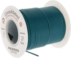 Made in USA - 26 AWG, 7 Strand, 100' OAL, Tinned Copper Hook Up Wire - Green PVC Jacket, 0.051" Diam - Caliber Tooling