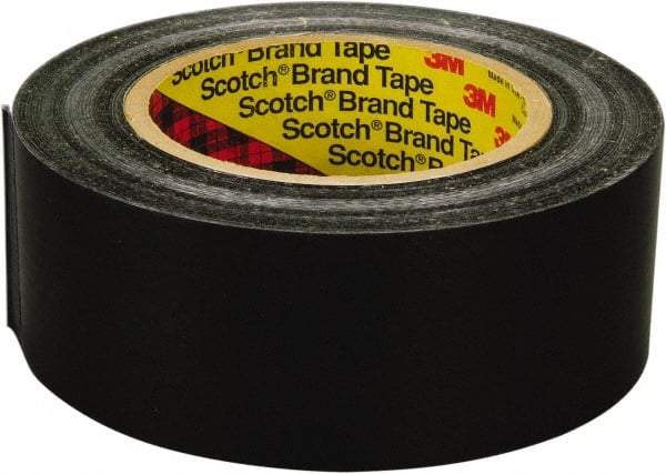 3M - 1/2" x 60 Yd Black Rubber Adhesive Packaging Tape - Polyester Film Backing, 8 mil Thick, 600 Lb Tensile Strength, Series 890MSR - Caliber Tooling